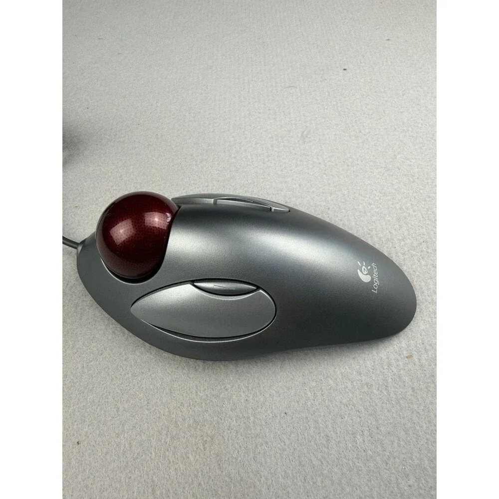 Logitech Trackman Marble Trackball Wired USB Mouse T-BC21   Tested - Works